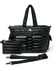 Two Faced Reversible Tote in Pearl Black by Think Royln