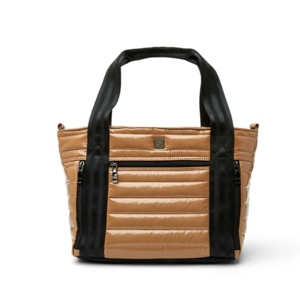 Jr. Jet Set Wingman Bag in Glossy Caramel by Think Royln