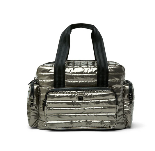 The Voyager Travel Bag in Steel Volterra by Think Royln