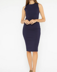 Navy Rib Tank Midi Dress by Ripley Rader