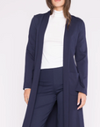 Navy Ponte Knit Smoking Jacket by Ripley Rader