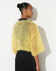 Mohair Light Short Sleeve Cardigan in Black by Maiami