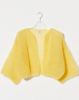 Mohair Light Short Sleeve Cardigan in Yellow by Maiami