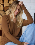 Ava Cashmere V-Neck Sweater by Not Monday