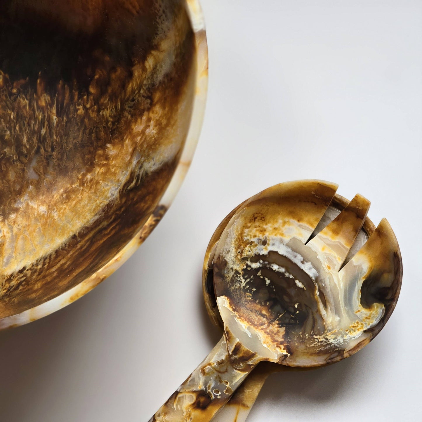 Hand Poured Resin Salad Serving Bowl