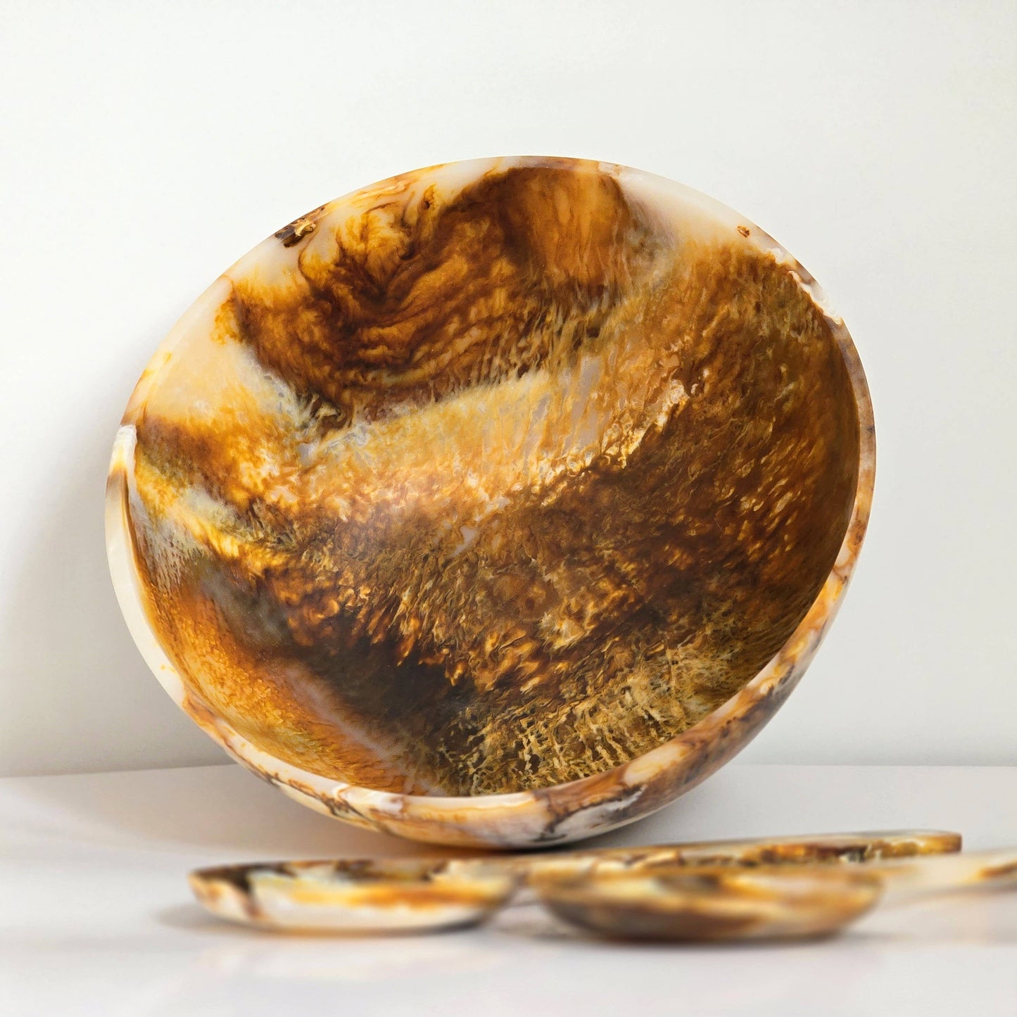 Hand Poured Resin Salad Serving Bowl