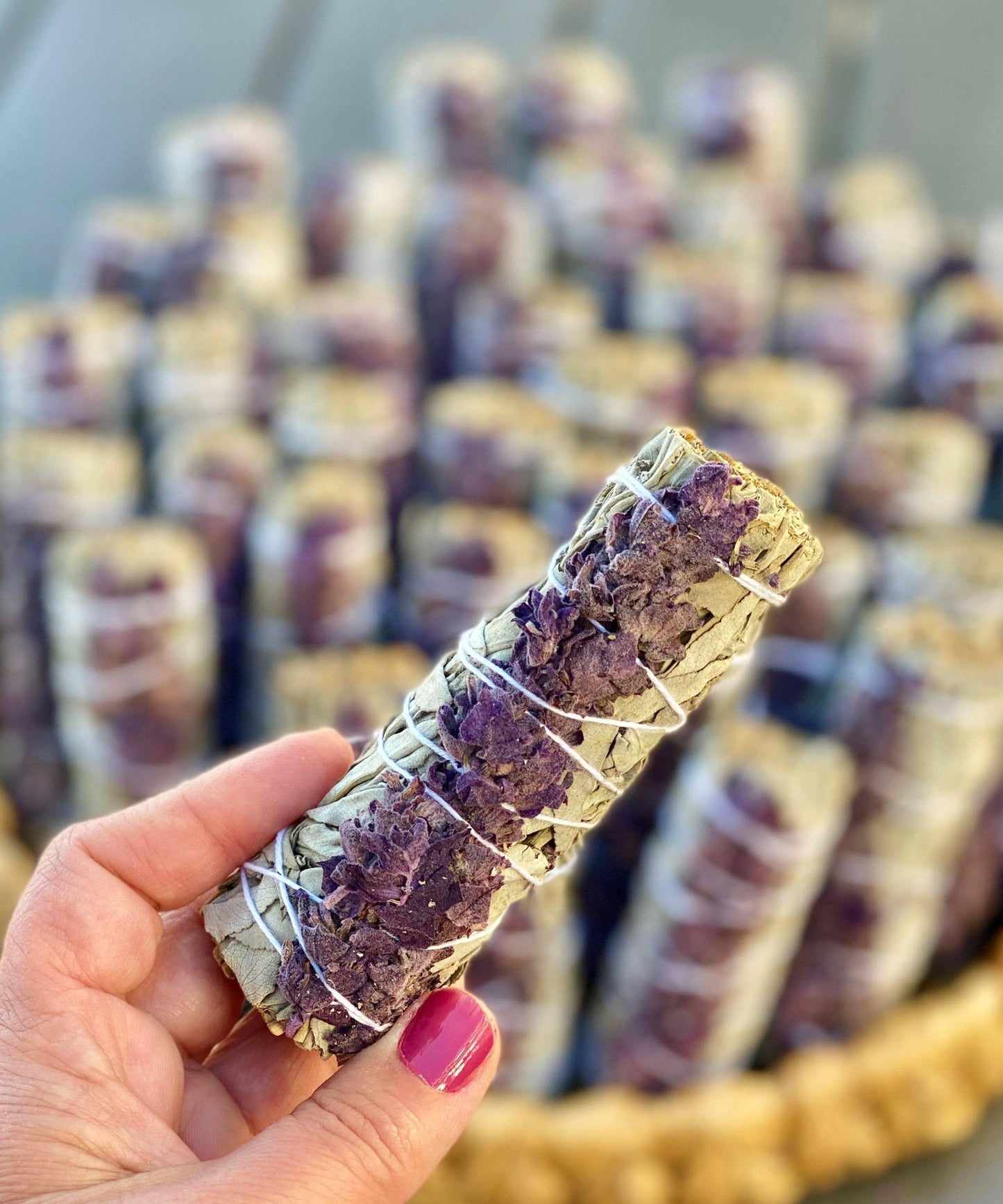 White Sage with Lavender Flowers Smudge Stick