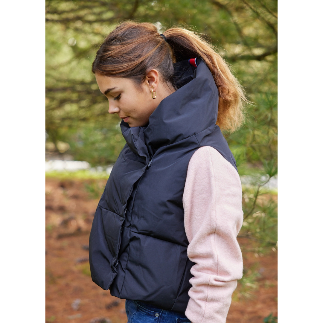 Black Waterproof Pretty Puffer Vest by Pretty Rugged