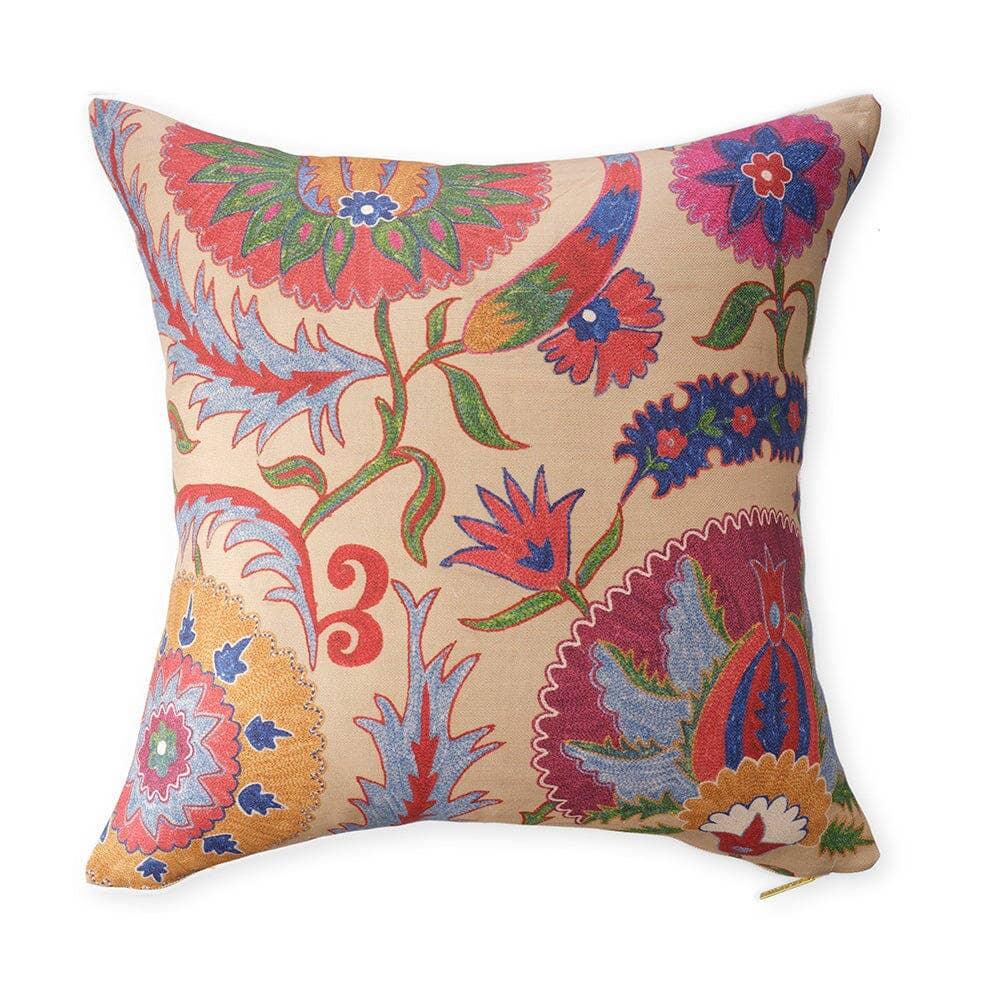 Bright Botanical Suzani Pillow - Haven