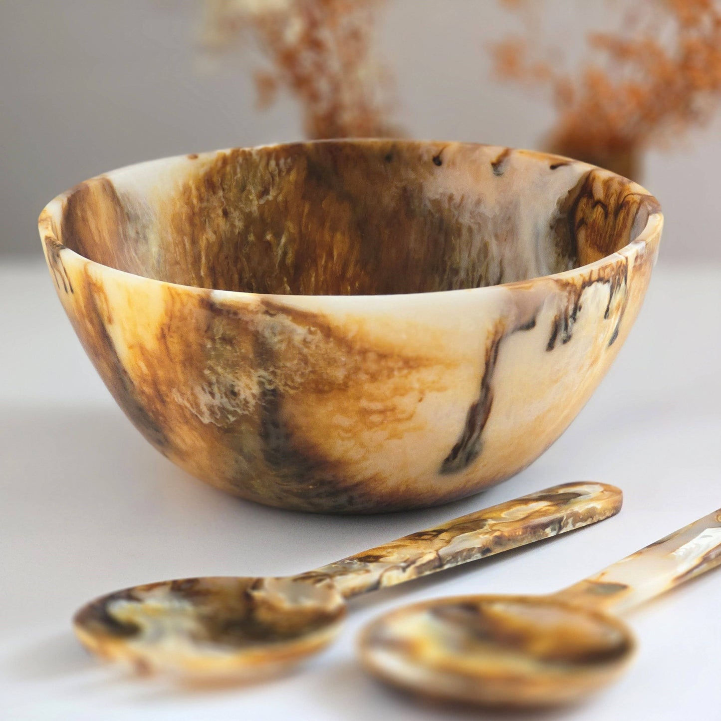 Hand Poured Resin Salad Serving Bowl