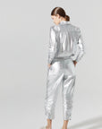 San Marino Metallic Linen Shirt in Silver by Lanhtropy