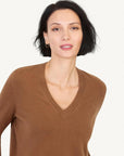 Ava Cashmere V-Neck Sweater by Not Monday