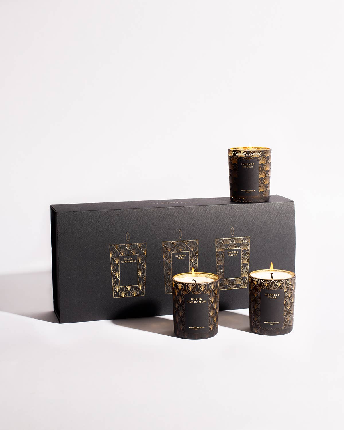 Black Tie Mini Candle Trio by Brooklyn Candle Stuido