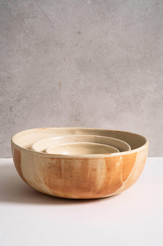 Caramel Stoneware Nesting Bowl Set - Haven