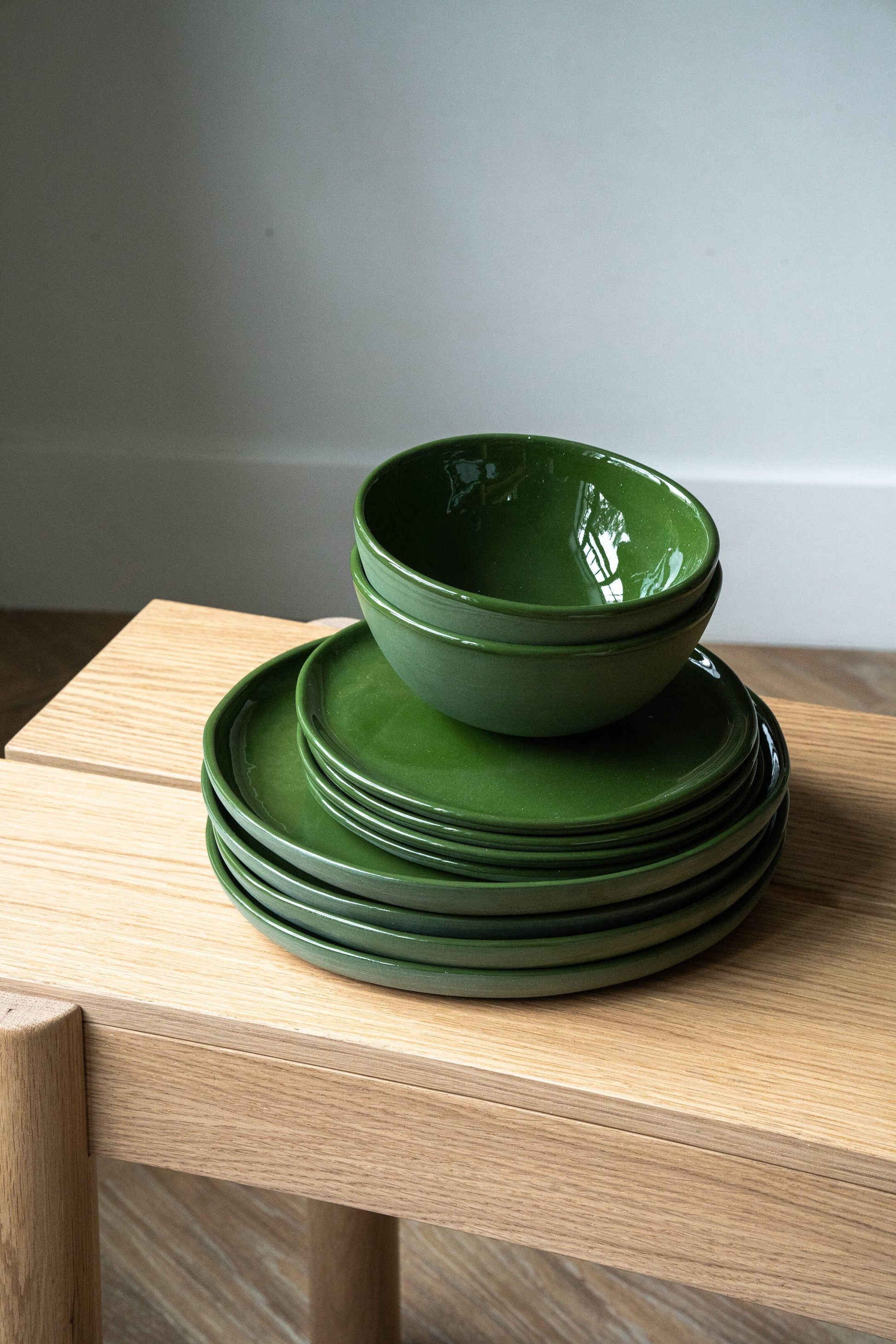 Handmade Porcelain Everyday Bowl. Green - Haven