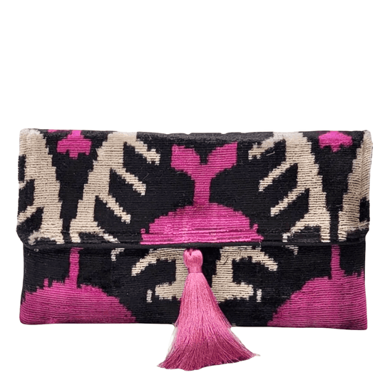 Silk Velvet Ikat Clutch