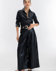 San Marino Metallic Linen Shirt in Black by Lanhtropy