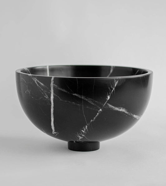 BLACK MARBLE FRUIT BOWL