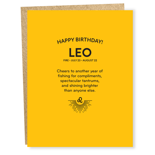 Leo Zodiac Card