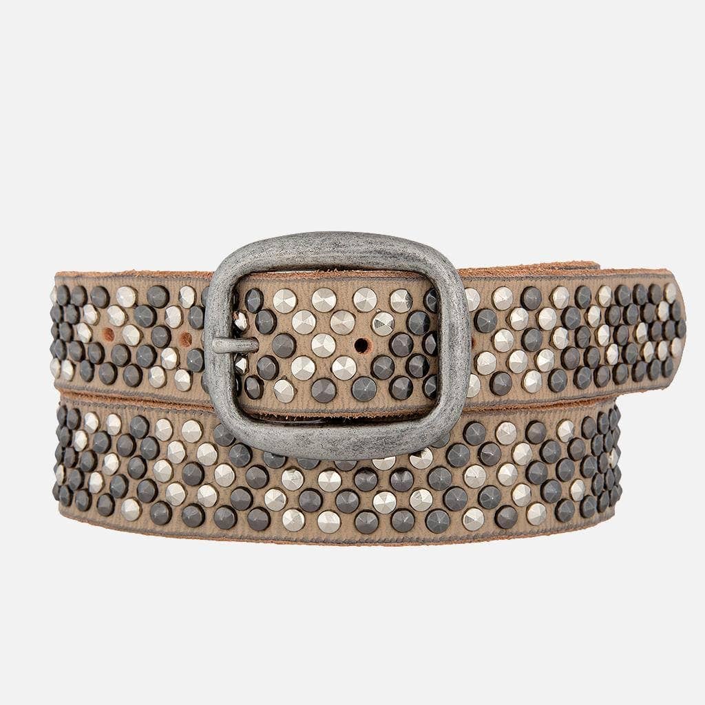 Britta | Vintage Silver Buckle Studded Leather Belt