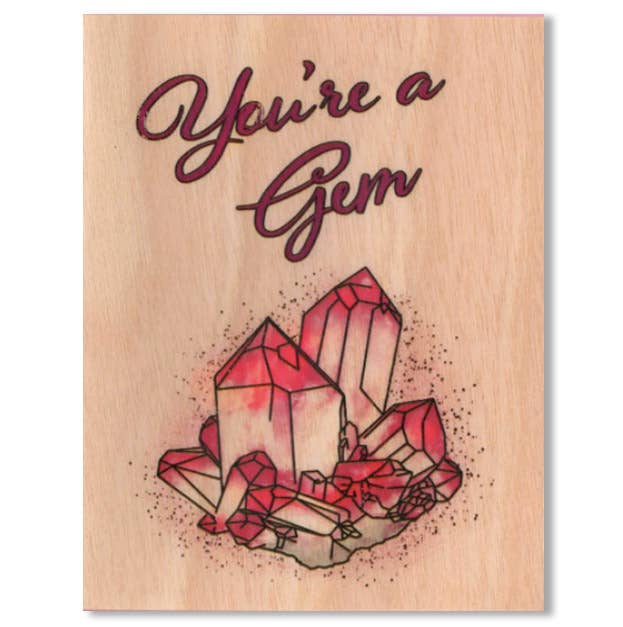 Wood Card Folding - You're A Gem