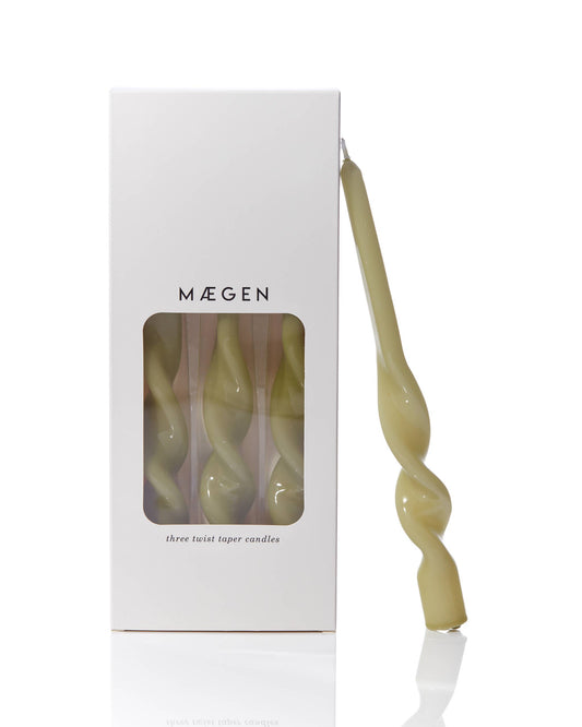 MÆGEN Twist Taper Candles - 3 Pack - Leaf Green