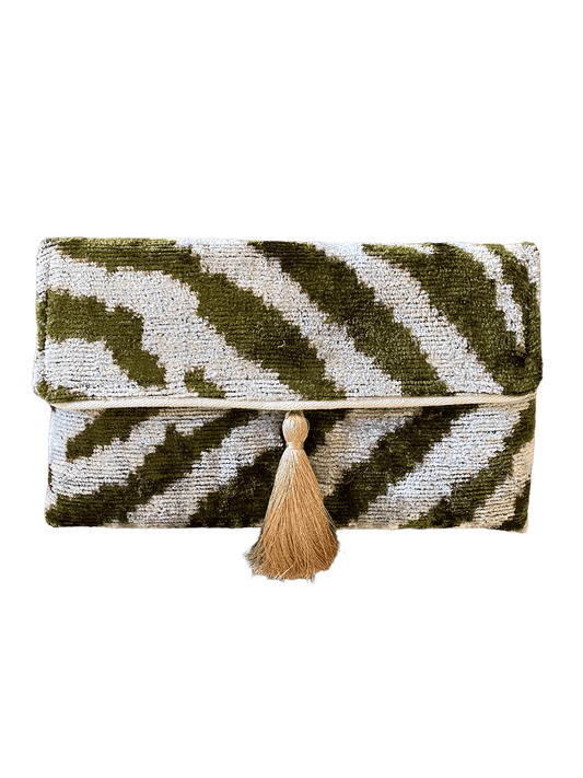 Silk Velvet Ikat Clutch