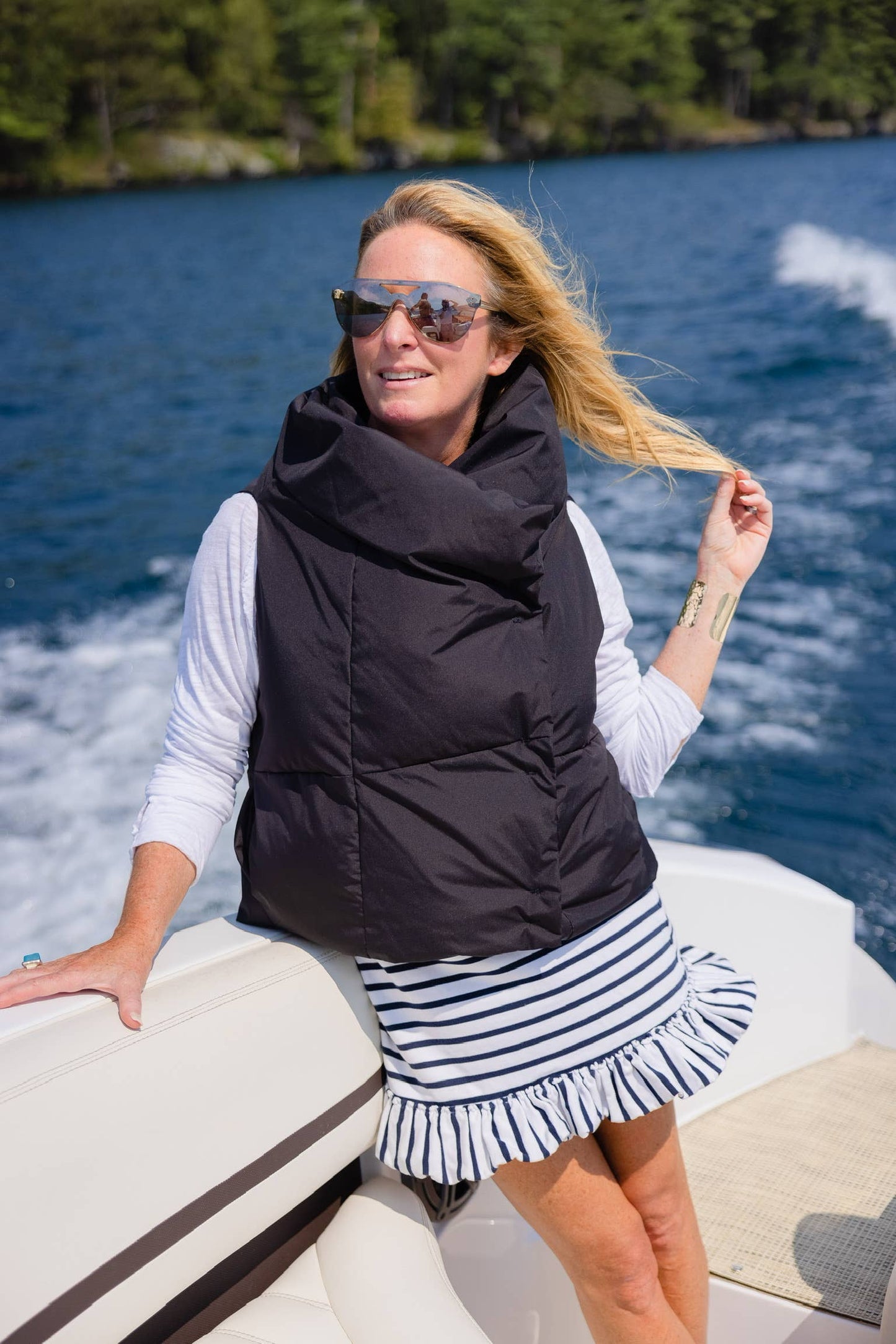 Black Waterproof Pretty Puffer Vest by Pretty Rugged