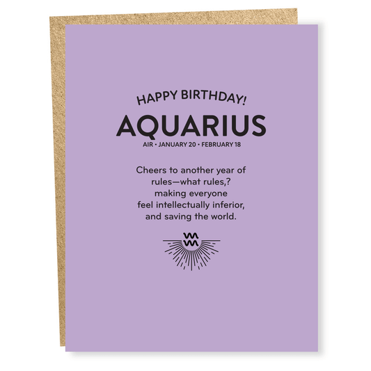 Aquarius Zodiac Card