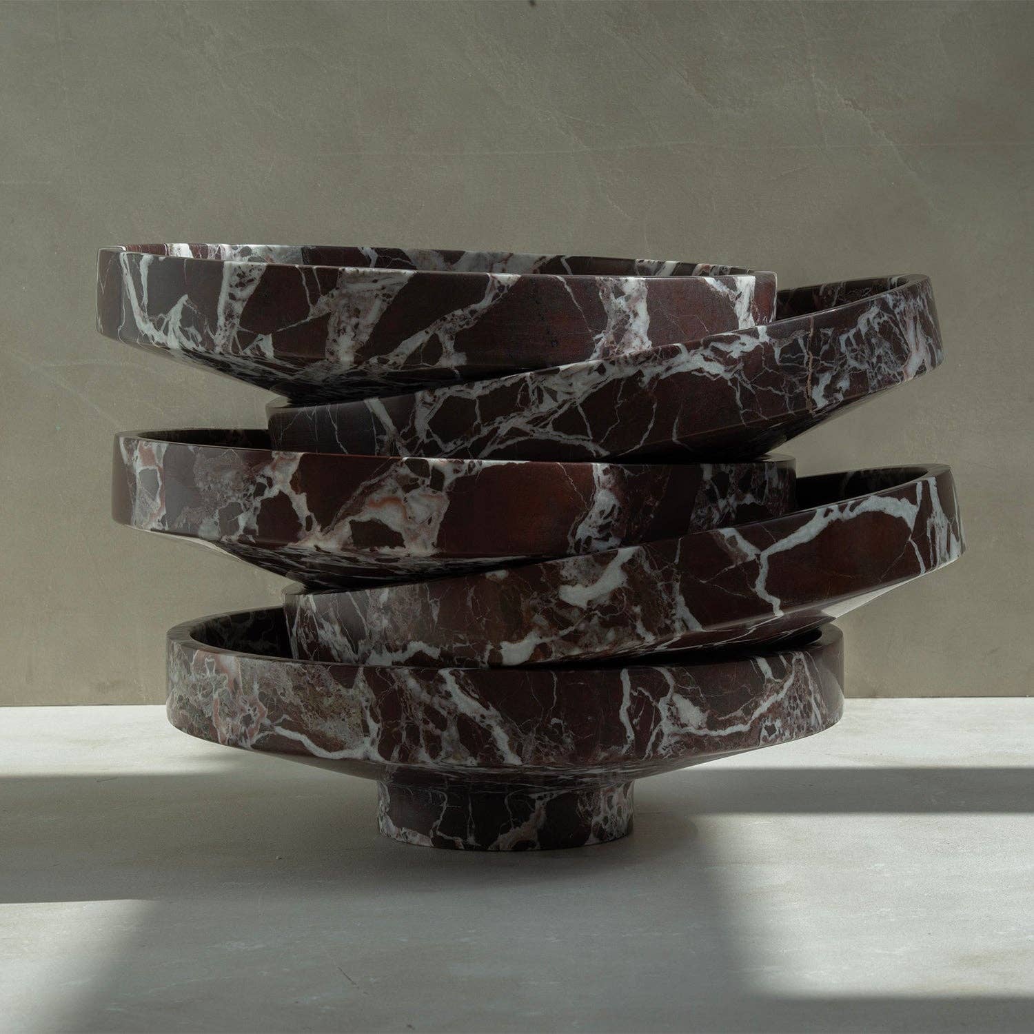 Rosso Levanto Marble Narrow Bowl