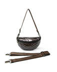 Little Runaway Fanny Pack in Dark Mocha Patent by Think Royln