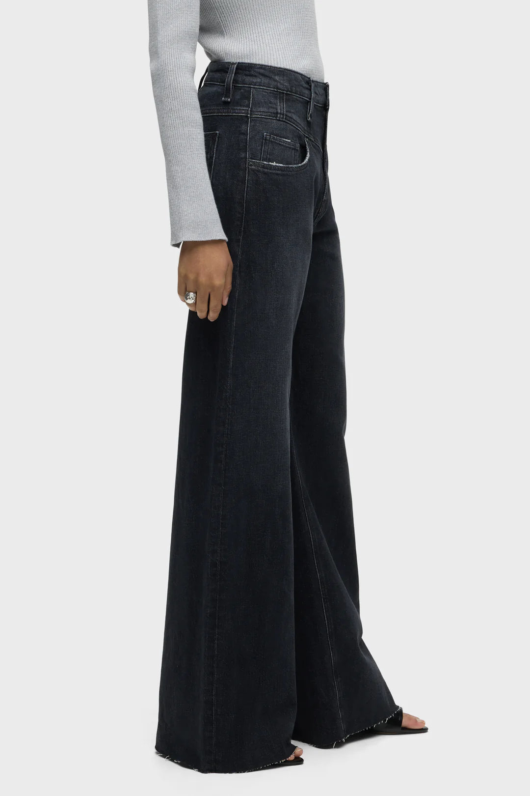 Jodie Seamed Front Yoke Wide Leg Jeans by Hudson