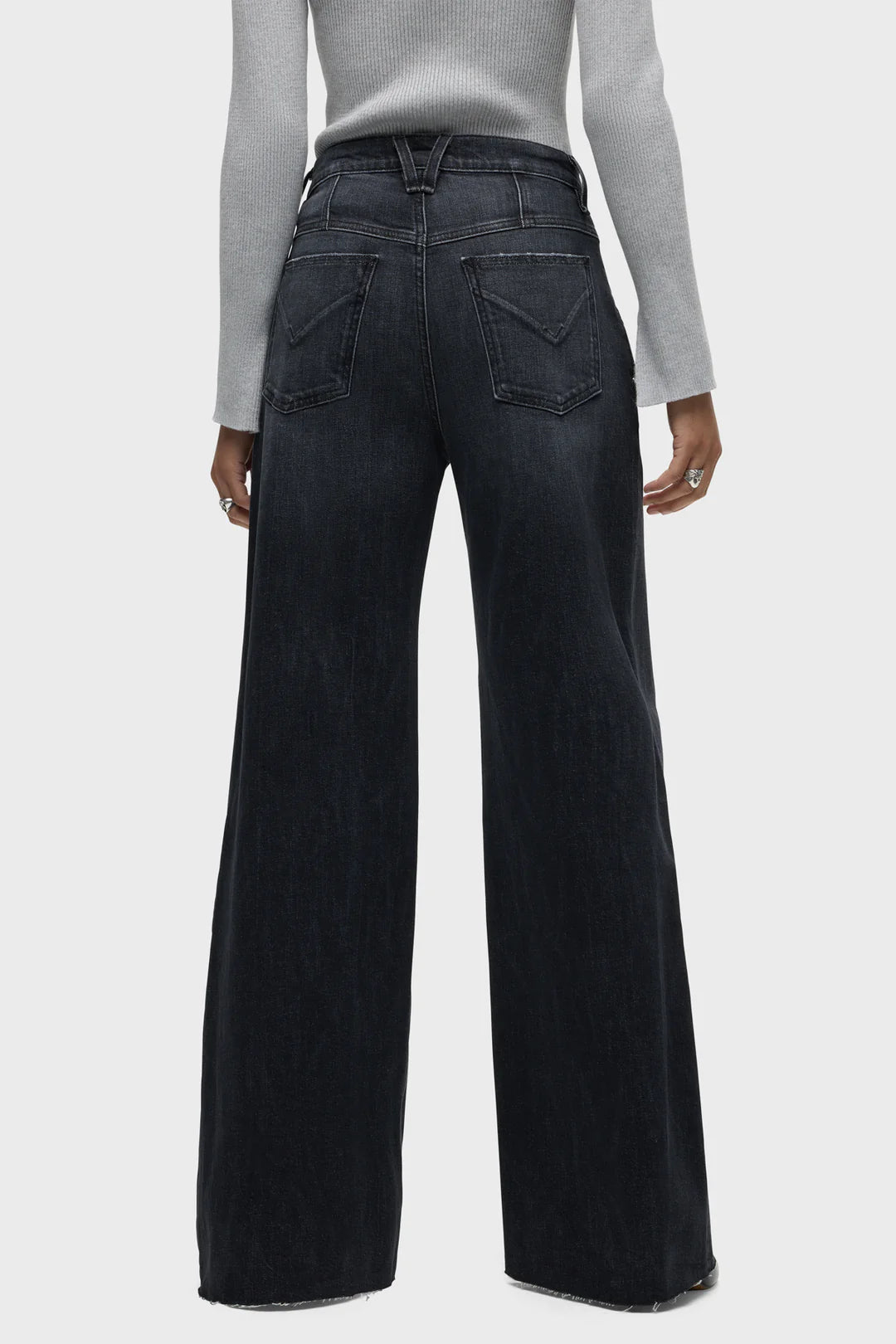 Jodie Seamed Front Yoke Wide Leg Jeans by Hudson