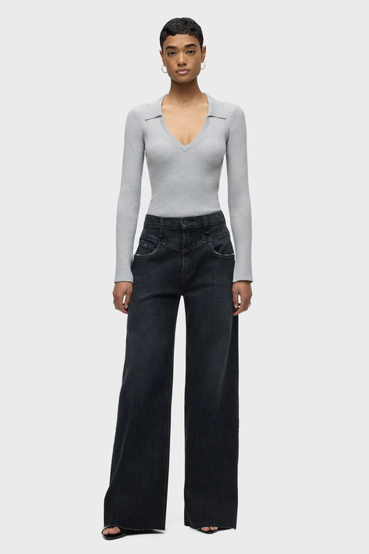 Jodie Seamed Front Yoke Wide Leg Jeans by Hudson