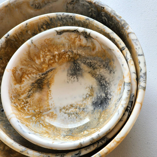 Serving Bowls - Set of 3 bowls - Hand-poured Resin