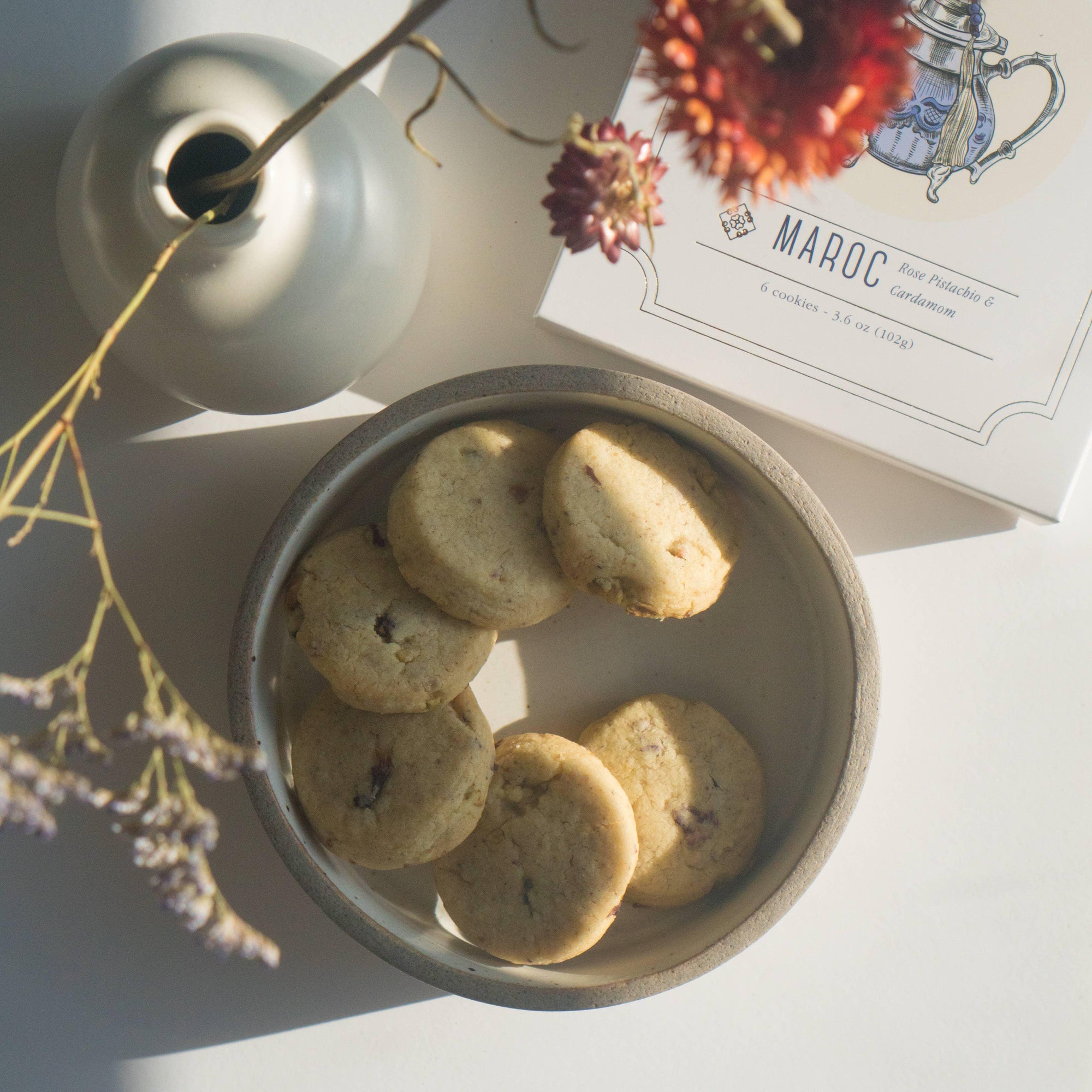 Rose Pistachio Cardamom Cookies - Maroc