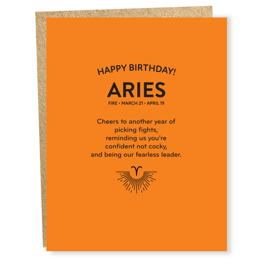 Aries Zodiac Card