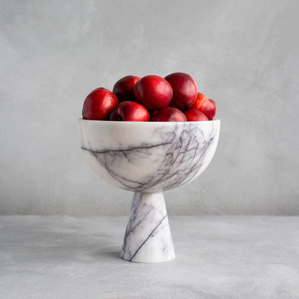 LILAC MARBLE PEDESTAL BOWL XL