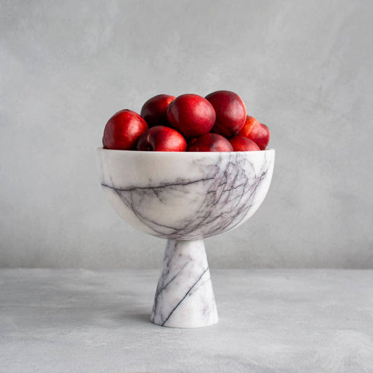 LILAC MARBLE PEDESTAL BOWL XL