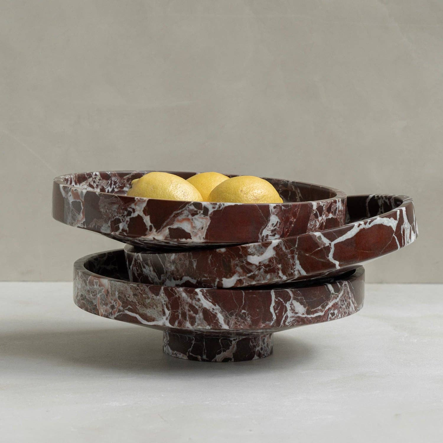 Rosso Levanto Marble Narrow Bowl