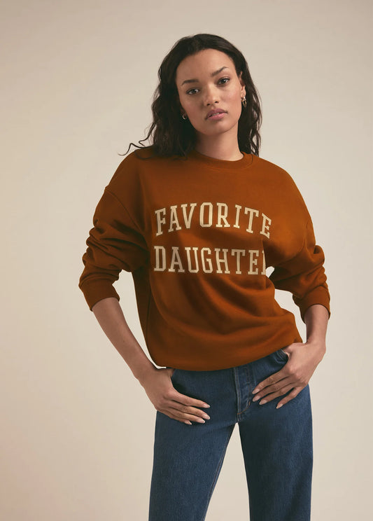 The Collegiate Sweatshirt in Equestrian Saddle by Favorite Daughter