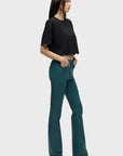 Barbara High Rise Coated Bootcut Denim Jean in Deep Teal by Hudson