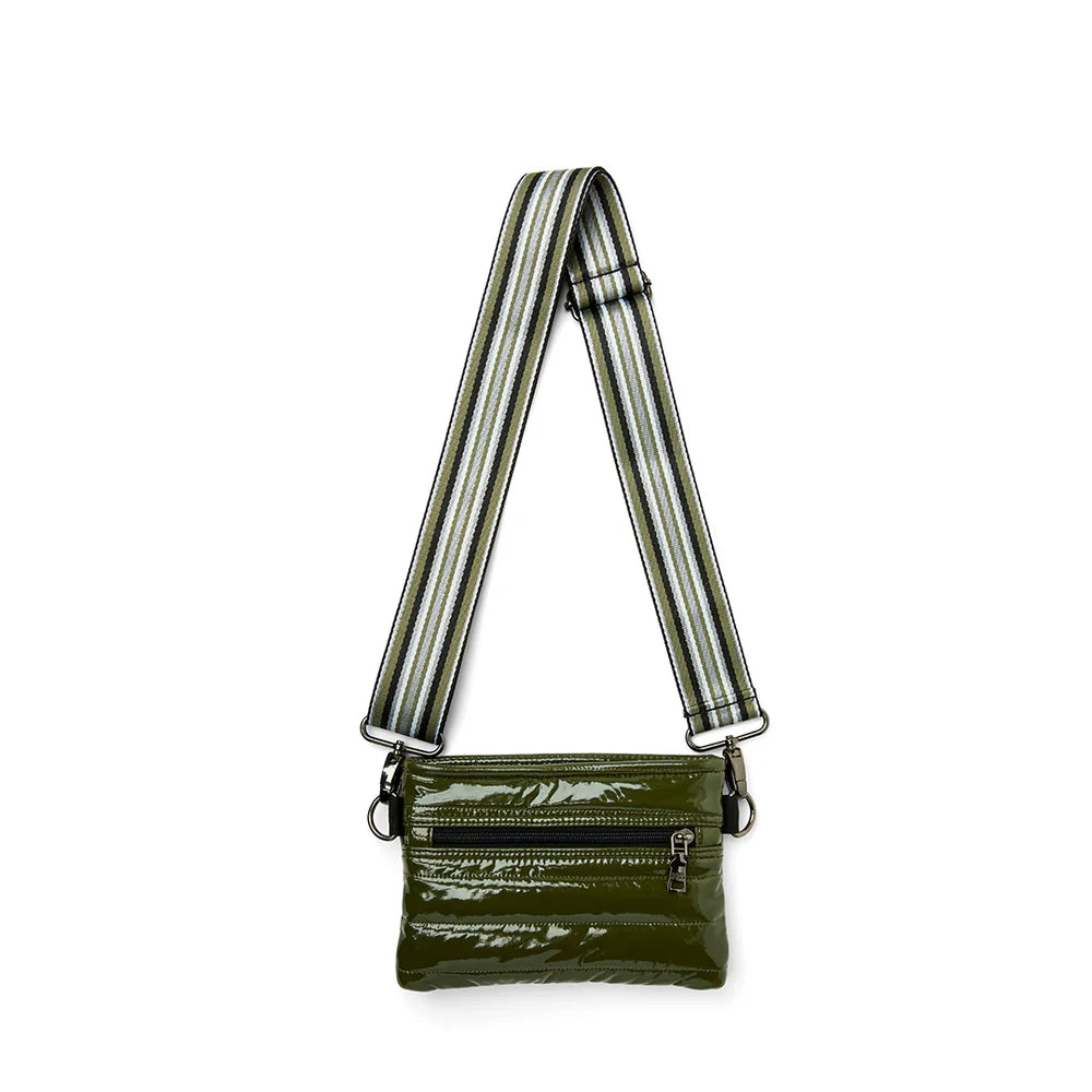 Bum Bag Crossbody in Olive Patent by Think Royln