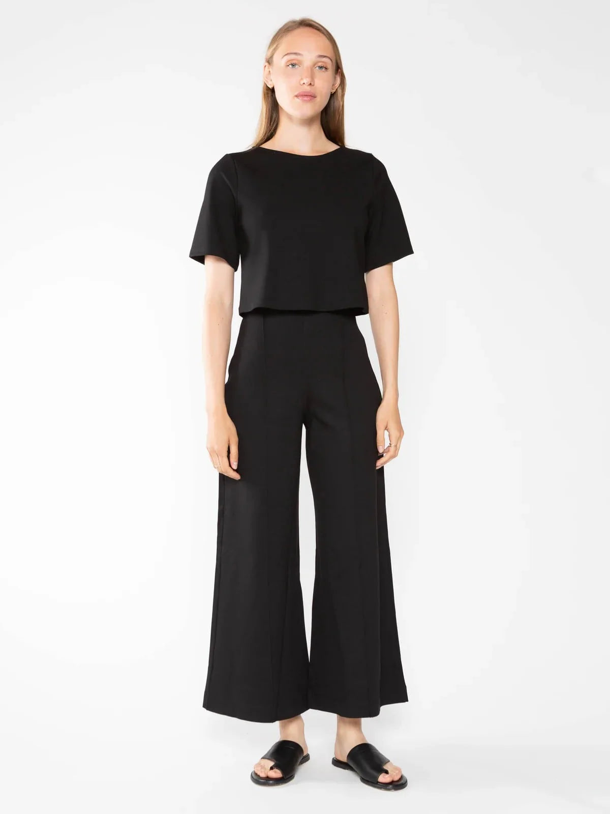 Ponte Knit Wide Leg Cropped Pant by Ripley Rader