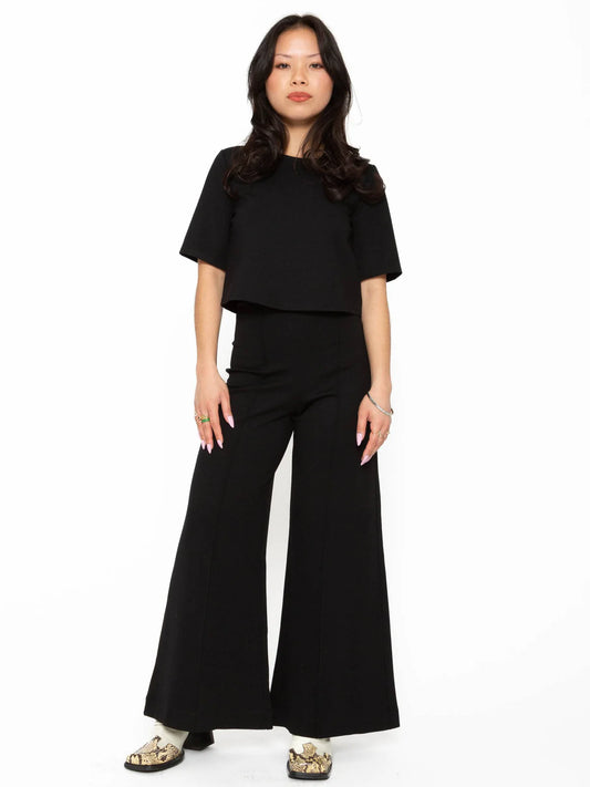 Ponte Knit Wide Leg Cropped Pant by Ripley Rader