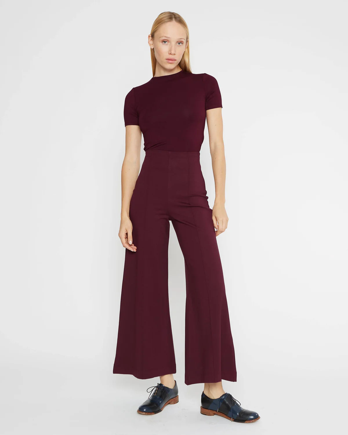 Ponte Knit Wide Leg Cropped Pant by Ripley Rader