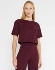 Ponte Knit Short Sleeve Top in Elderberry by Ripley Rader