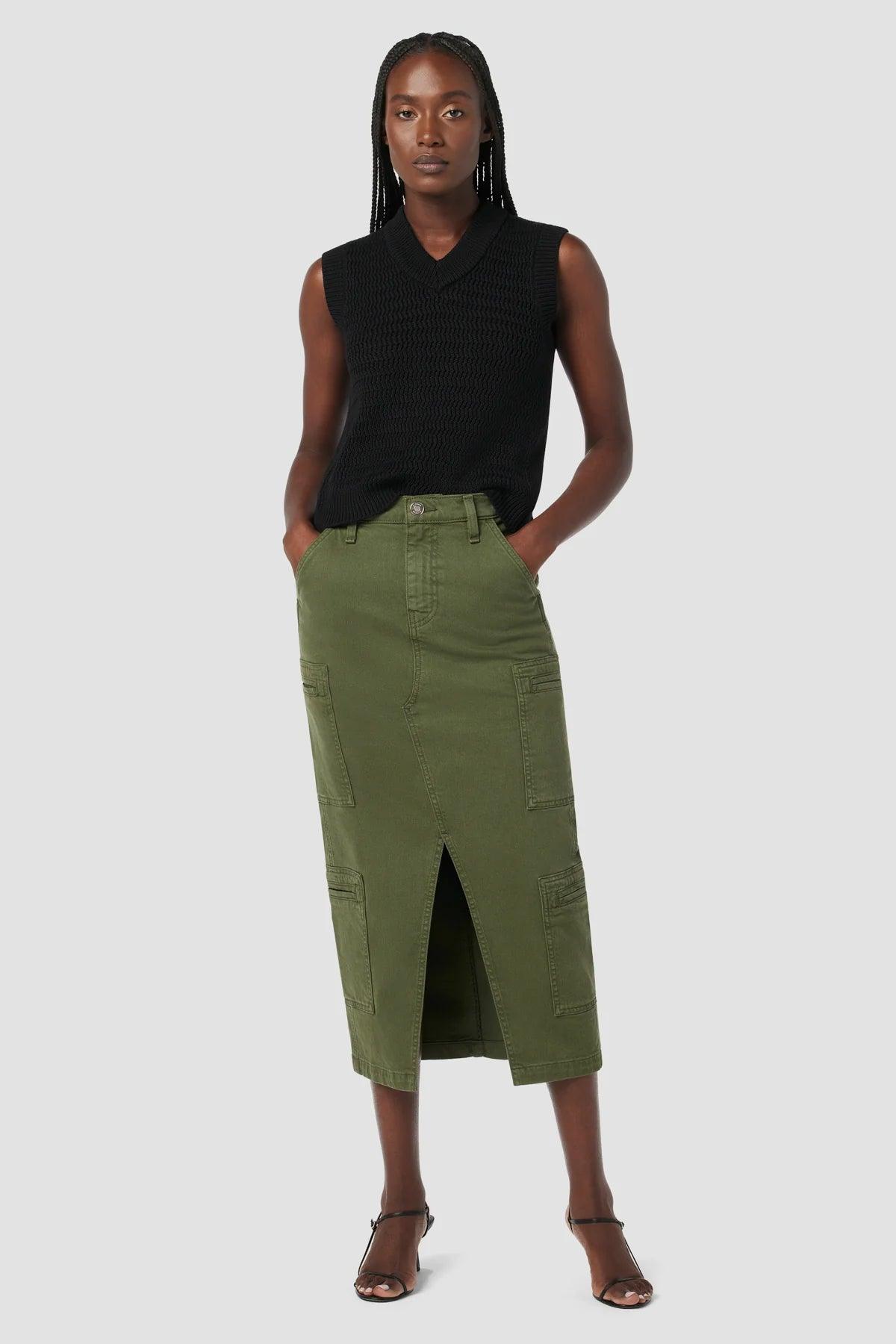 Reconstructed Skirt with Cargo Welt Pockets by Hudson - Haven