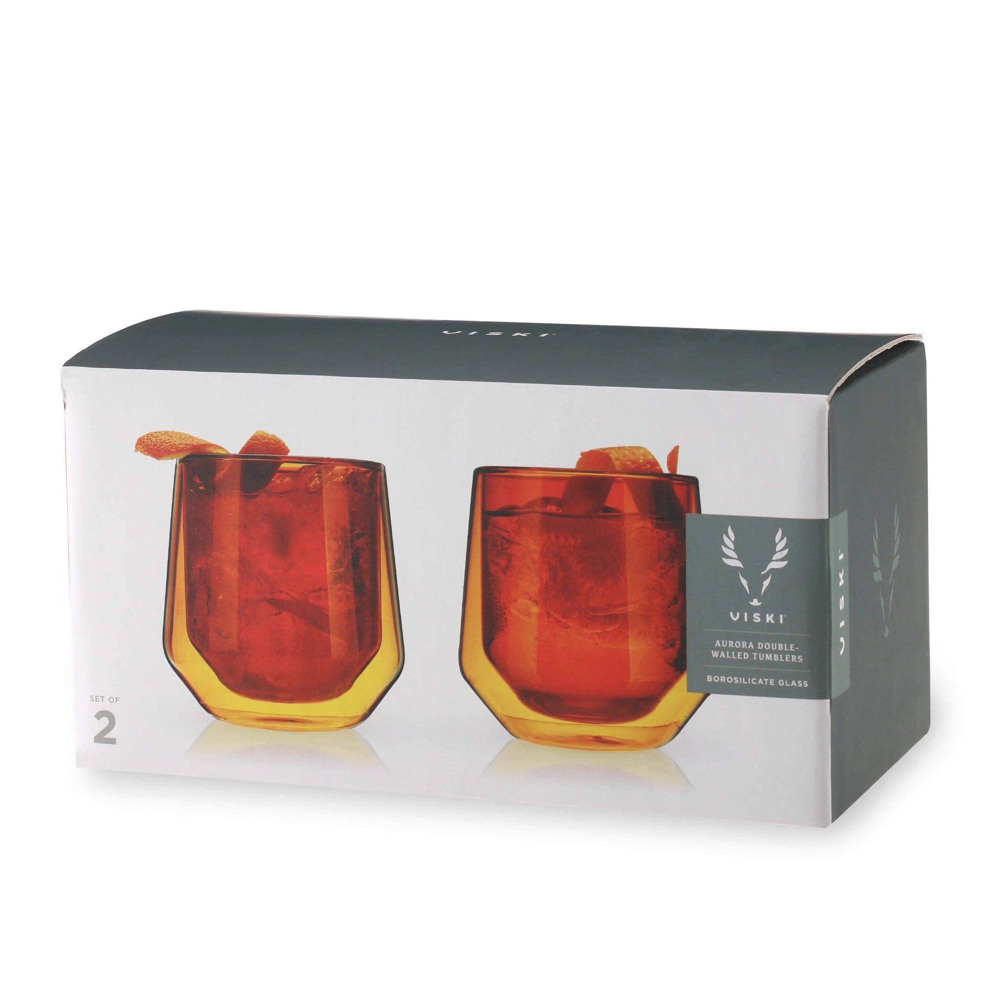 Double Walled Aurora Tumblers in Amber (set of 2) - Haven