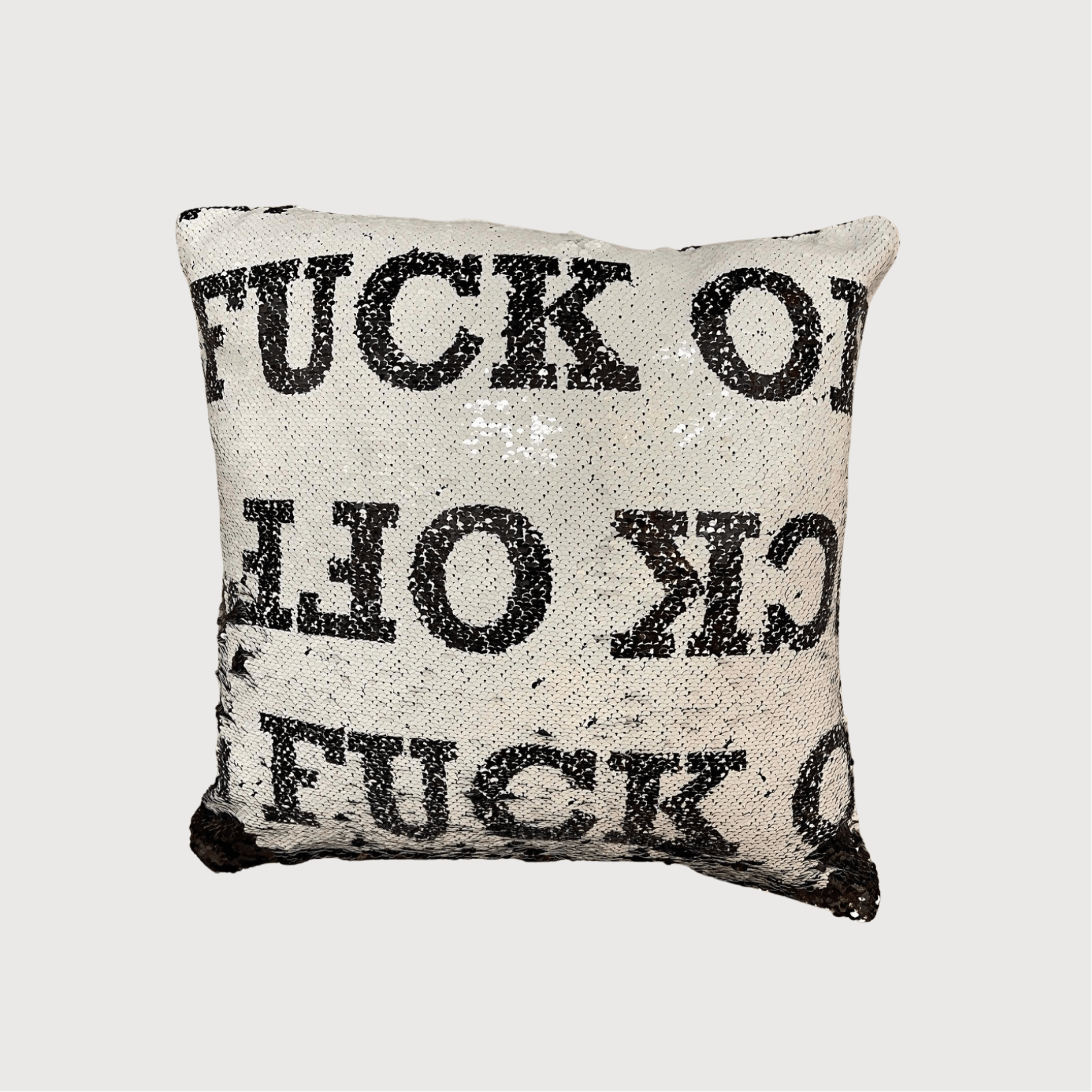 "F*CK OFF" Large Letters Sequin Pillow by Any Old Iron - Haven